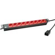 Bachmann Power strip 19 1U 9X ligzdas melnas Listwa gniazd czarny