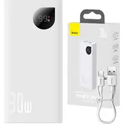 Baseus Power Bank Ātrās uzlādes Adaman2 10000Mah 30W Balts Powerbank Szybko