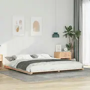 Brūns gultas rāmis 180 x 220 cm Priedes masīvkoks Lumarko Lite drewno sosnowe