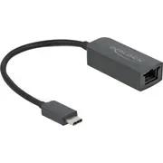 Delock Usb adapteris 66645 Usb-C Rj-45 melns Adapter Czarny