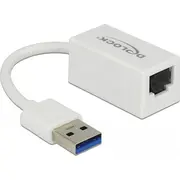 Delock tīkla karte Adapter Superspeed Usb-A St Gigabit Lan komp. Veiss Karta sieciowa Weiß