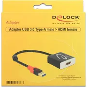 Delock Usb adapteris Usb  Hdmi melns 62736 Adapter Czarny
