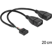 Delock Usb ārējais  iekšējais melns 83292 Zew. wew. 0.2M. Czarny