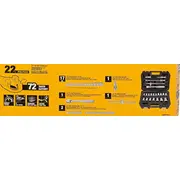 Dewalt 22 gab. 1/2 ligzdu komplekts El. zestaw nasadek