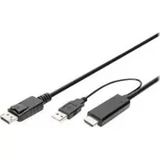 Digitus Av adapteris 2M Hdmi Uz Dp Adaptera Kabelis Adapter To Cable
