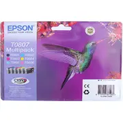 Epson tintes kasetnes T0807 C13T08074011 Ciāna. fuksīna. dzeltena. melna Tusz tusze cyan. magenta. yellow. black