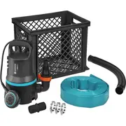 Gardena augsta ūdens komplekts 9000. iegremdējamais/spiediena sūknis Melns/Tirkīzs. High Water Set Submersible Pressure Pump black/turquoise. Watt