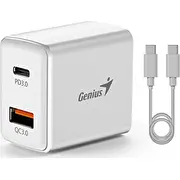 Genius lādētājs barošanas/tīkla adapteris 20W. 2 porti. Usb-C. Usb-A. Pd-20Acp Zasilacz sieciowy adapter 2-Portowy.