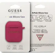 Guess Guaccsilglbk silikona mirdzošs aizsargmaciņš Airpods 1/2 Burgundy Etui ochronne Silicone Glitter do bordowe