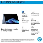 Hp Omnibook 5 Flip 14-Fp0004Nw klēpjdators Intel Core 120U 35.6 cm 14 2K skārienekrāns 16 Gb Lpddr5-Sdram Wi-Fi 6 802.11Ax Windows 11 Home Laptop Ekran dotykowy