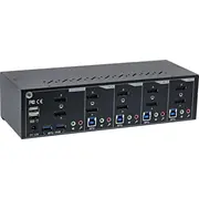 Inline Desktop Kvm slēdzis. 4 porti. divu monitoru Displayport 1.2. 4K. Usb 3.0. audio Switch. 4-Port. Dual Monitor Audio