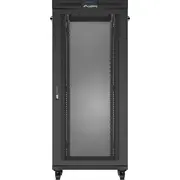 Instalācijas skapis. kas atrodas 19 melnā perforētā Lcd Lanberg Plakanā iepakojums Szafa instalacyjna rack 37U 800X800 czarna drzwi perforowane Flat Pack