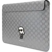 Karls Lāgerfelds Kārļa Lāgerfelda uzmava Klcs14Sakhpkg 14 sudraba/sudraba Saffiano Monogram Ikonik Karl Lagerfeld Sleeve srebrny/silver