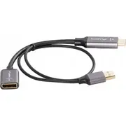 Lanberg adaptera kabelis Hdmi M - Displayport F 4K uz 20 cm kabeļa. sudraba Kabel adapter na kablu 20Cm srebrny