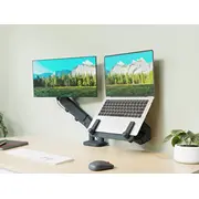 Leicz Ergo Pladsbesparende Dual Monitor Arm klēpjdatoru Grå Leitz pladsbesparende dual monitor arm Laptop