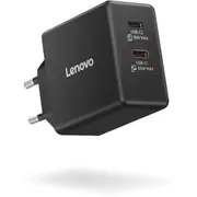 Lenovo Dual Usb -C 65W Gan Charger Black Eu Usb-C
