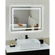 Beliani spogulis Prenois Led vannas istabas 80 cm 60 Sudrabs Lustro Srebrny