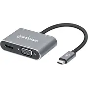Manhetenas Av adapteris centrmezgla Usb-C 3.2 līdz 4K Hdmi Vga Usb-A Pd 87W Adapter Manhattan Hub na
