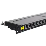 Netrack Patch panelis 19 collu 0.5U 24 porti Cat. Black 104-13 Panel 24-Porty Kat. Ftp Czarny