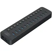 Orico Hub Active 13Usb-A Black Bc 1.2 60W melns Aktywny czarny hub 5Gbps
