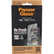 Panzerglass  Refresh ekrāna aizsargs iPhone 15 Pro Max Ultra-Wide Fit ar Easyaligner. Apple. Apple Max. uzklājams uz sausu. triecienizturīgs. caurspīdīgs. 1 gab. Screen Protector w. Dry application. Shock resistant. Transparent. pcs