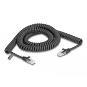 Patchcord Delock kategorija melnā spirāle kat. 5E 3M czarny spiralny
