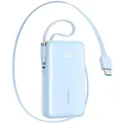 Powerbank Joyroom Jr-Pr2L 10000Mah 35W z wbudowanym zwijanym kablem Usb-C i kablem-smyczą - niebieski