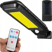 Sienas lampa Ltc Saules 30 W Cob. 2000 lm. kustības un krēslas sensors. 2400 mAh akumulators tālvadības pults. Kinkiet Lampa solarna sensor ruchu zmierzchu. akumulator pilot.