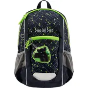 Soli pa solim Kiga Maxi Mazais Mevažās Kaķis Čiko Mugursoma Step by By Plecak Little Wild Cat Chiko