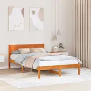 Priedes masīvkoka gultas rāmis Brūns vasks Masīvkoks 120 x 190 cm Lumarko Solidna rama sosny wosk Lite drewno