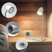 Tellur Nostalgia bezvadu galda lādētājs Bluetooth skaļrunis lampa balta 5949120004343 Lampka biurkowa Wireless Desk Charger Speaker Lamp white