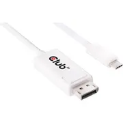 Usb Club 3D Usb-C  Displayport kabelis balts Cac-1517 Kabel Usb-C