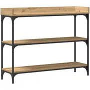 vidaXL konsoles galds Artisan ozola koka un metāla vidējs Konsolowy Drewno metal