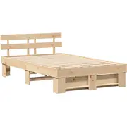 vidaXL Gultas rāmis Brūns 120 x 200 cm Priedes masīvkoks Ramka Lite drewno sosnowe