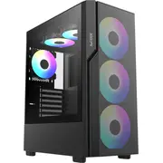 1Stcool korpuss Gamer 5. vidējais tornis. Au. Usb 3.0. Usb-C. 2X 140 Argb ventilators. 1X 120 bez zdroje. černá Obudowa Mid tower. Fan.