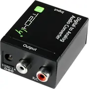 Adapteris Av Techly Toslink  Rca Cinch x2 czarny 301139 Adapter Toslink