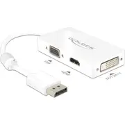 Av adapteris Delock Displayport Hdmi D-Sub Vga Dvi-D balts 62655 Adapter