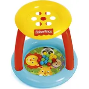 Bestway 93541 Fisher Price baseins ar jumtu un Animal Friends bumbiņām Basenik daszkiem