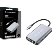 Conceptronic Av adapteris Dock Usb-C-Hdmi.vga.gbe.3Xusb3.0.100Wpd0.25Mgr Adapter