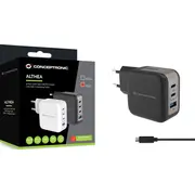 Conceptronic lādētājs Ladegerät 4Port 1.5M sw 100W.3Xusb-C.1Xusb-A
