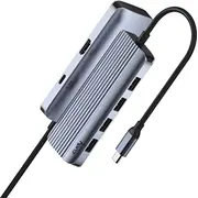Cudy Uh500 centrmezgli un Usb 3.2 Gen 1 3.1 Type-C 5000 Mbit/S pelēks. sudrabs Huby koncentratory Szary. Srebrny