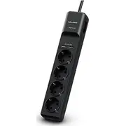 Cyberpower pārsprieguma aizsardzības strāvas sloksne 4 ligzdas melna P0420Sud0-De Listwa gniazda czarna