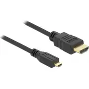 Delock kabelis Micro-Hdmi Hdmi 2M melns 82664 Kabel Micro czarny