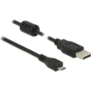 Delock Usb kabelis Usb-A  melns 84903 Kabel Usb-A microUSB Czarny