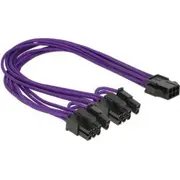 Delock x2. violets 83704 Pcie 6-Pin 8-Pin 0.3M. Fioletowy