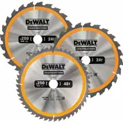 Dewalt ripzāģa Ex Komplekts. 2X24Z. 1X48Z Circular Saw Set. pcs. 250Mm