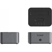 Disku doki ar M.2 Nvme 2.5 3.5 Hdd Ssd pelēkā Stacja do klonowania 2.5/3.5 szara