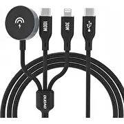 Dudao kabelis ar lādētāju Apple Watch A12Max Pd 100W Usb-C Lightning 1.2M melns Kabel do 3W1 czarny