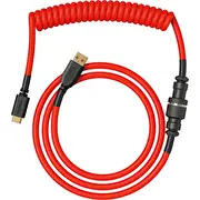 Glorious Gmmk coiled Cable Crimson Red. Spiralkabel. Usb-C/Usb-A rot/schwarz Coiled