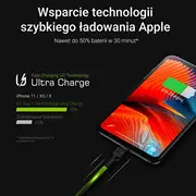 Green Cell Usb-A  zibens kabelis. melns Kabgcset05 Kabel Usb Usb-A Lightning Czarny